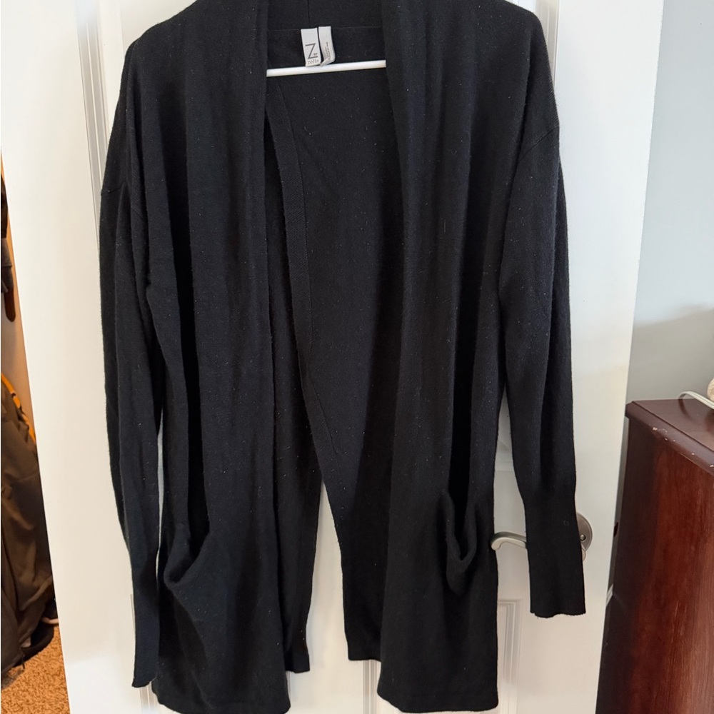 Zella Black Open Front Cardigan | Size Medium